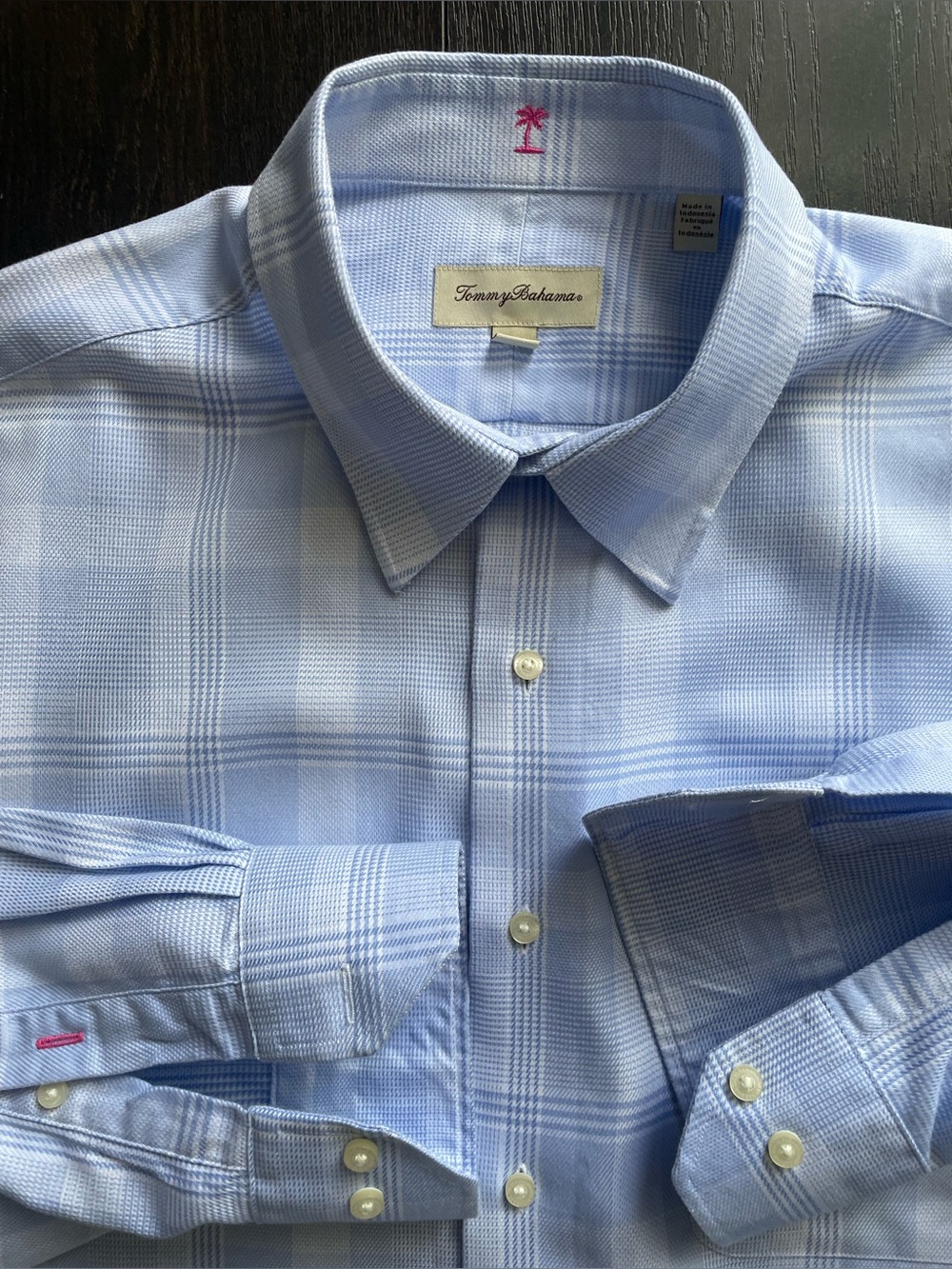 Tommy Bahama - all cotton plaid dress shirt Size 16.5”neck